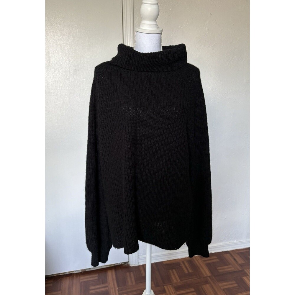 Heart N Crush Women's Black Knitted Turtle Neck Pullover Sweater Size XXL